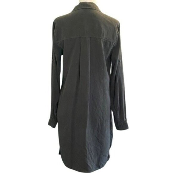 Cloth & Stone Roll Tab Long Sleeve Spread Collar Anchor Gray Shirt Dress Sz XS - Picture 3 of 6
